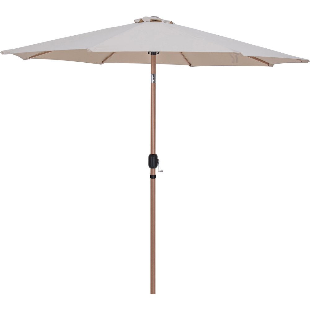 Fiji Beige Fabric / Matte Black Aluminum Patio Umbrella with Base Sets. Picture 2