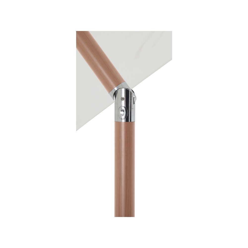 Fiji Beige Fabric / Matte White Aluminum Patio Umbrella with Base Sets. Picture 15