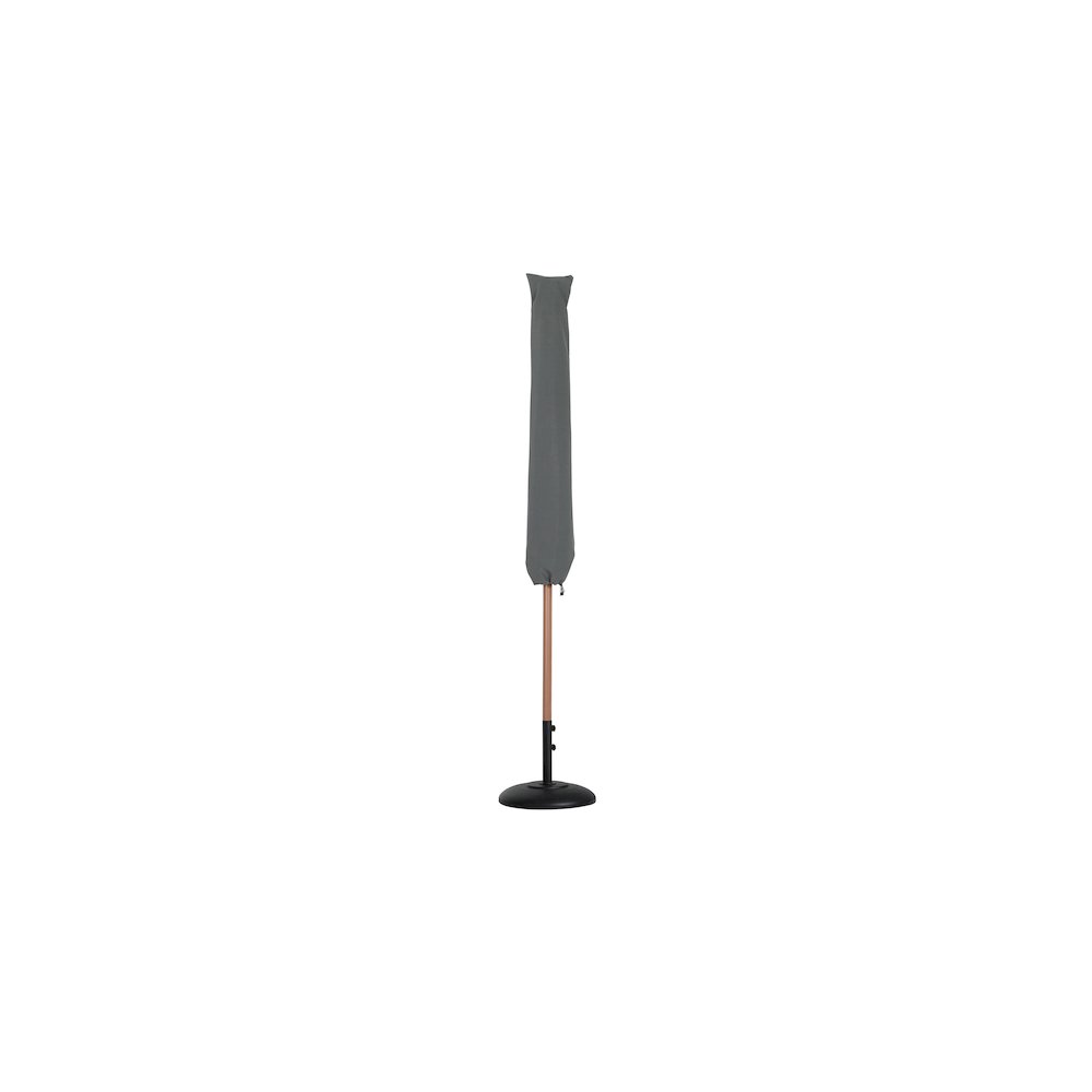 Fiji Beige Fabric / Matte Black Aluminum Patio Umbrella with Base Sets. Picture 11