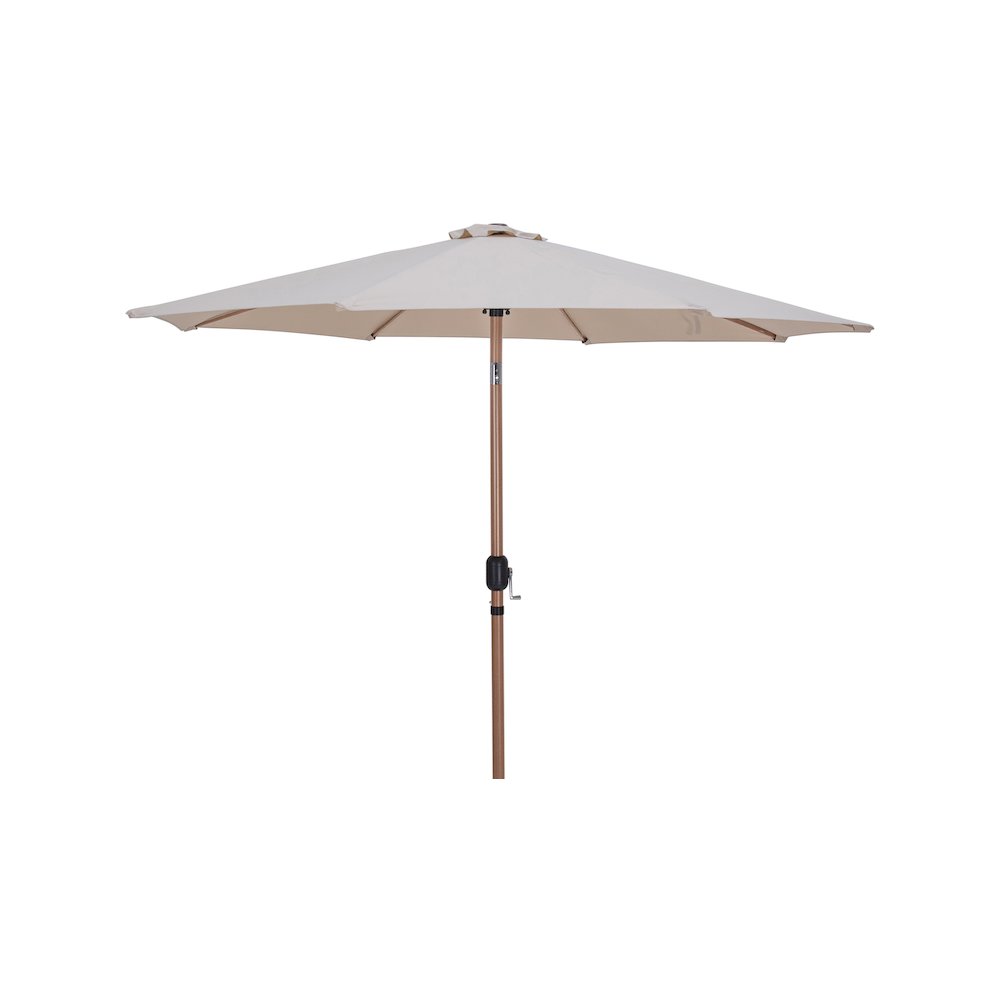 Fiji Beige Fabric / Matte Black Aluminum Patio Umbrella with Base Sets. Picture 2