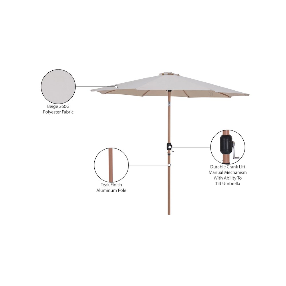 Fiji Beige Fabric Patio Umbrellas. Picture 10