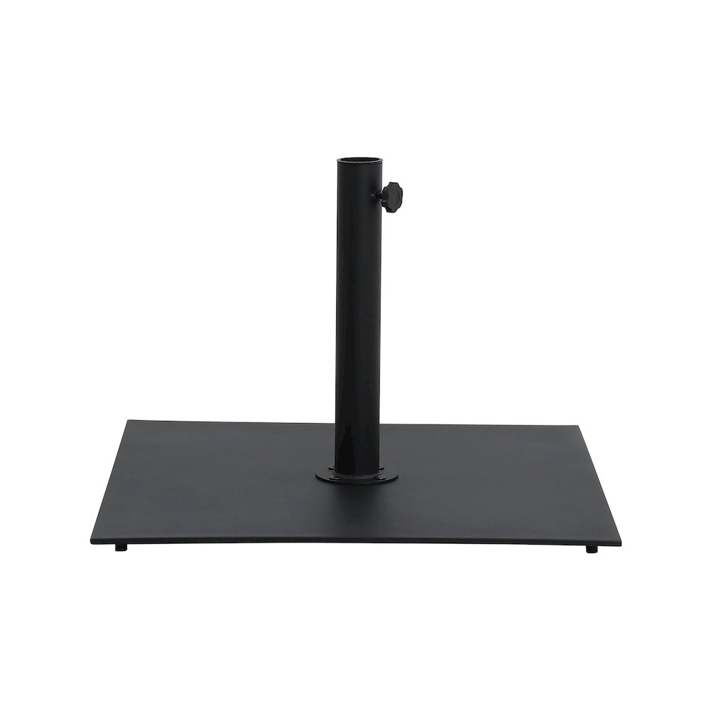 Fiji Black Fabric / Matte Black Aluminum Patio Umbrella with Base Sets. Picture 8