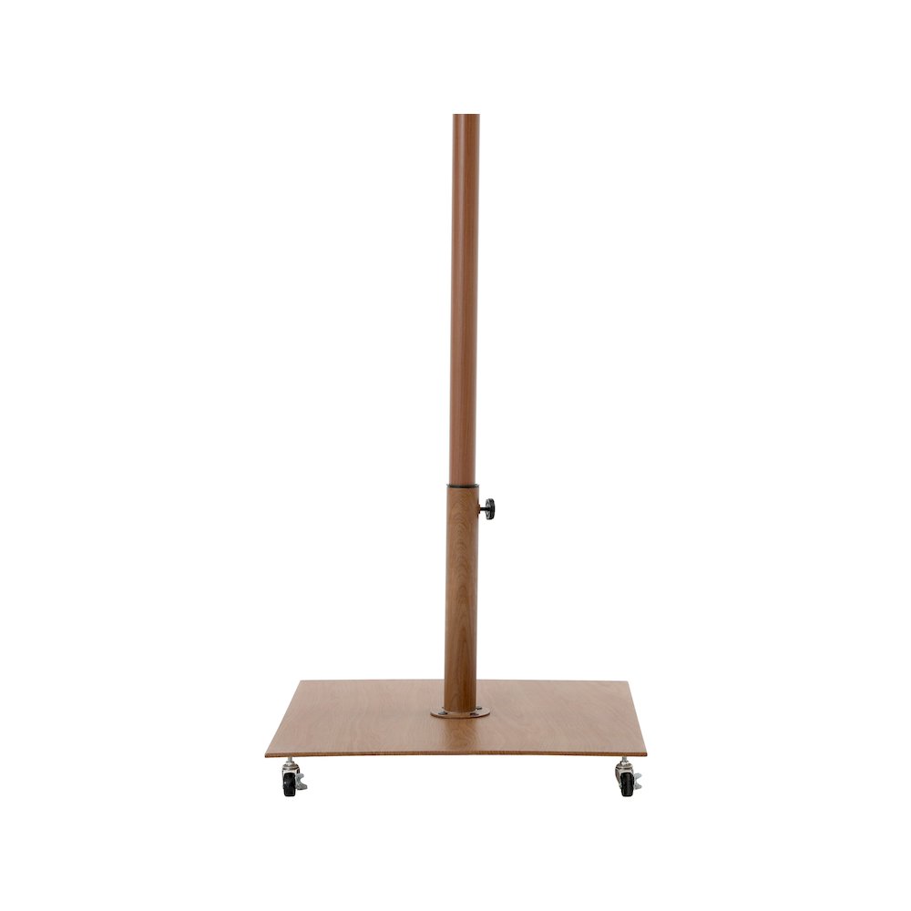 Fiji Black Fabric / Teak Aluminum Patio Umbrella with Base Sets. Picture 3