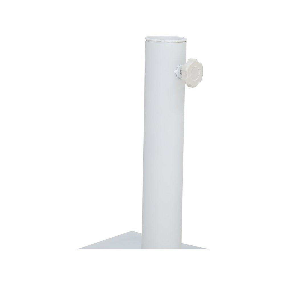 Fiji Black Fabric / Matte White Aluminum Patio Umbrella with Base Sets. Picture 11