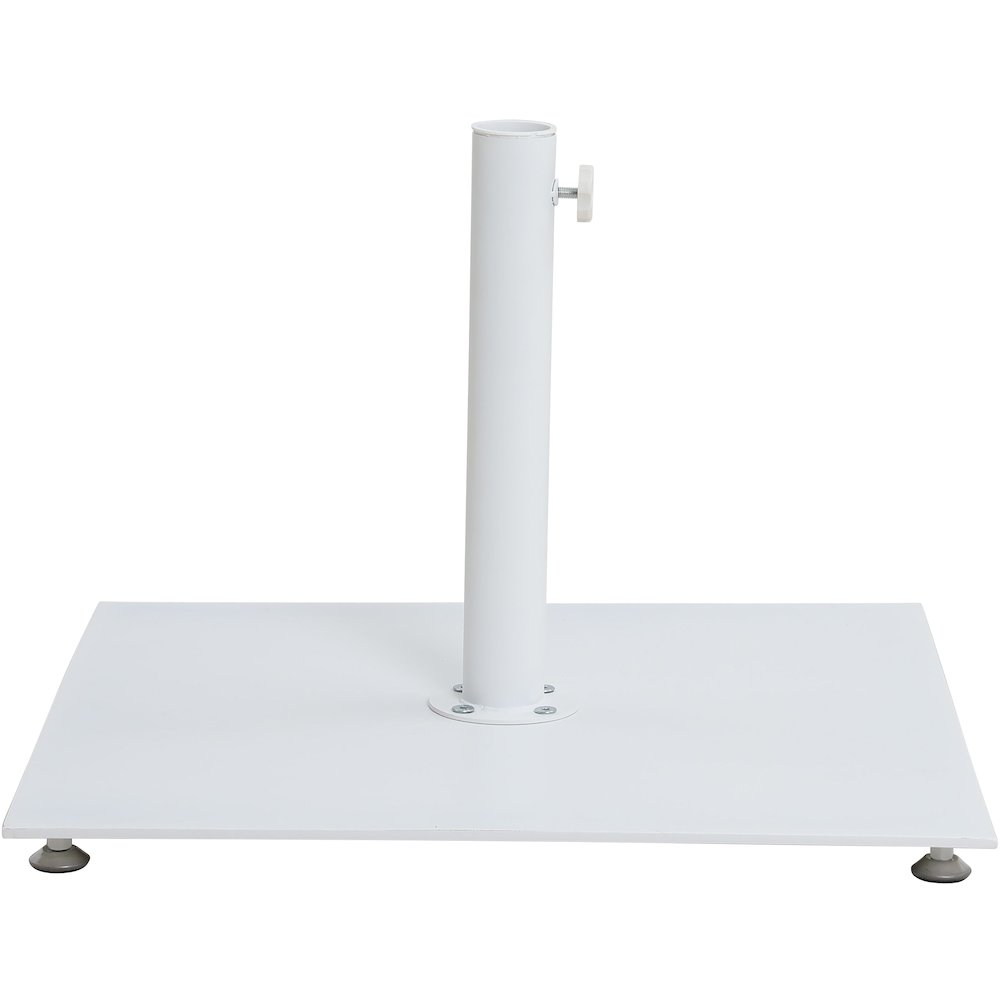 Fiji Black Fabric / Matte White Aluminum Patio Umbrella with Base Sets. Picture 5