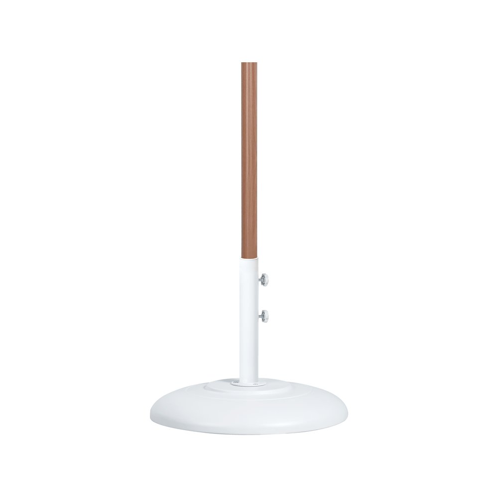 Fiji Black Fabric / Matte White Aluminum Patio Umbrella with Base Sets. Picture 3