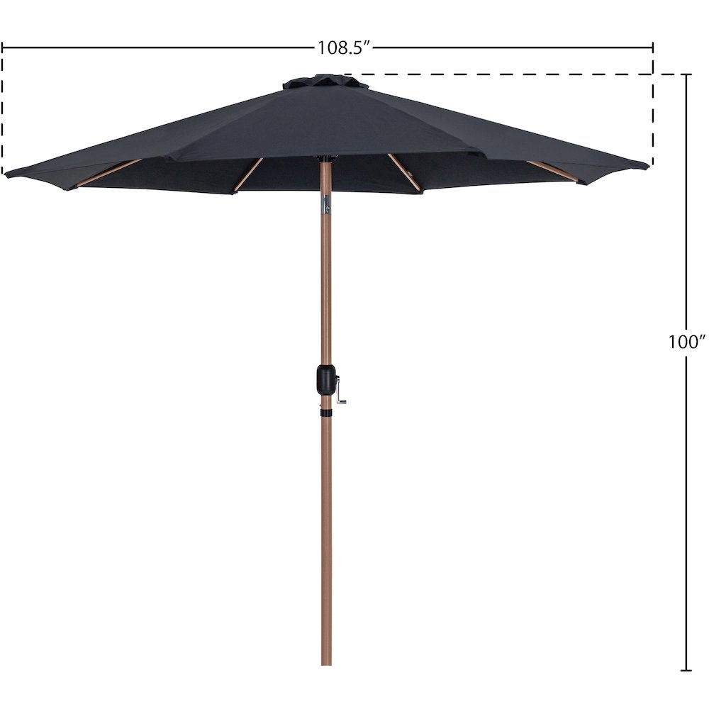 Fiji Black Fabric Patio Umbrellas. Picture 9