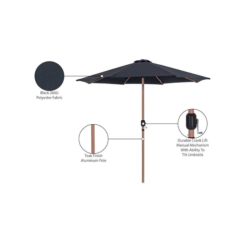 Fiji Black Fabric Patio Umbrellas. Picture 10