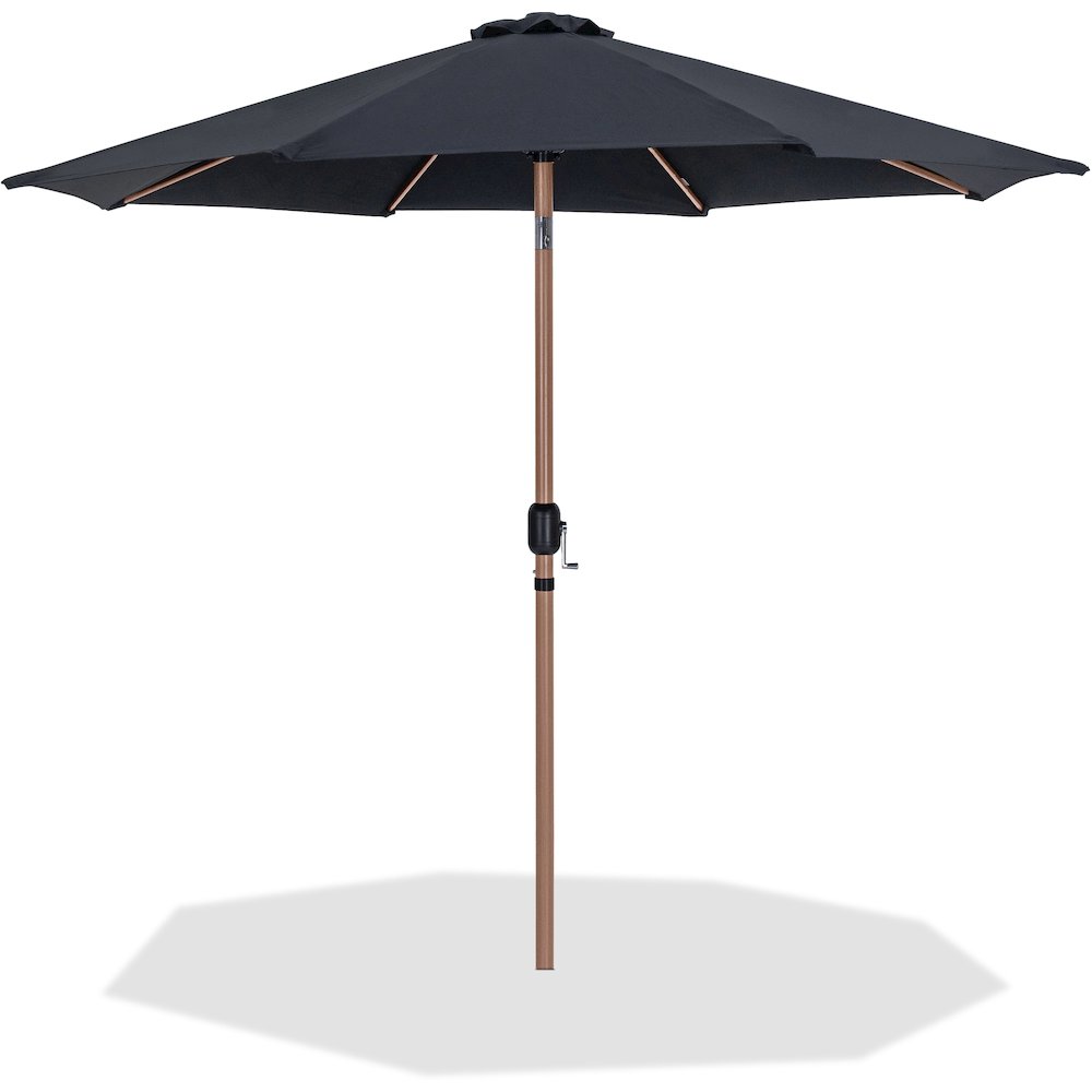 Fiji Black Fabric Patio Umbrellas. Picture 1
