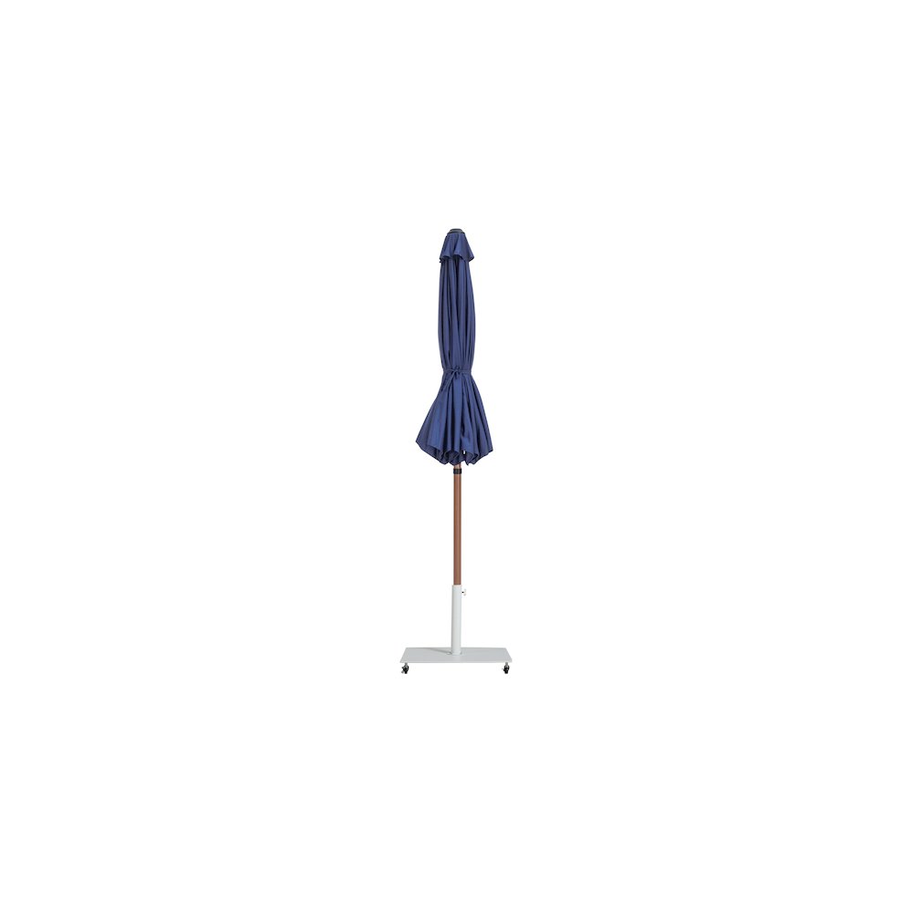 Fiji Navy Fabric / Matte White Aluminum Patio Umbrella with Base Sets. Picture 13
