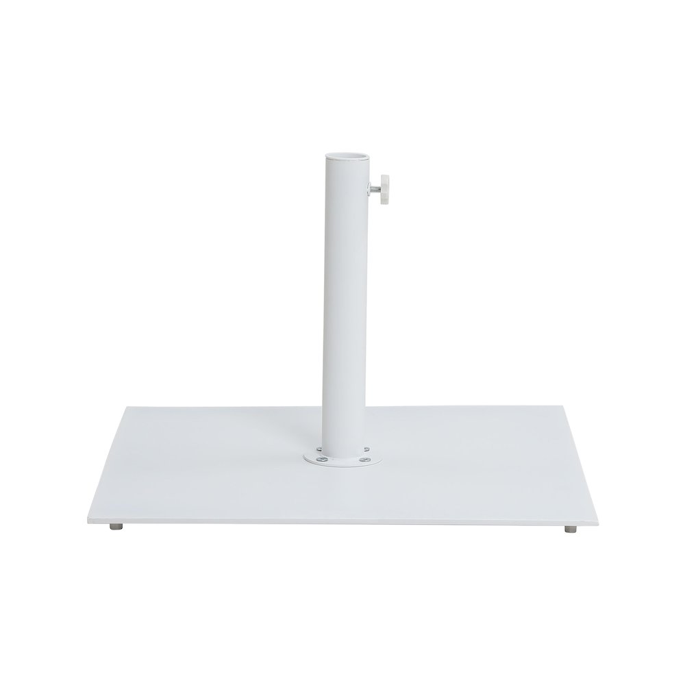 Fiji Navy Fabric / Matte White Aluminum Patio Umbrella with Base Sets. Picture 8