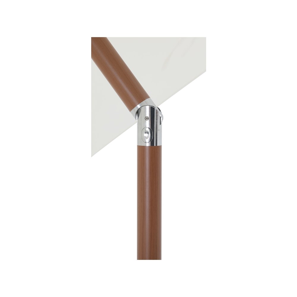 Fiji White Fabric / Matte Black Aluminum Patio Umbrella with Base Sets. Picture 15