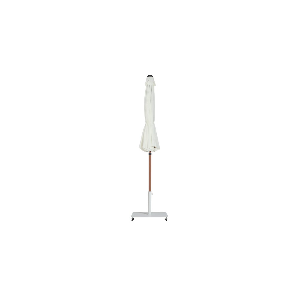 Fiji White Fabric / Matte White Aluminum Patio Umbrella with Base Sets. Picture 13