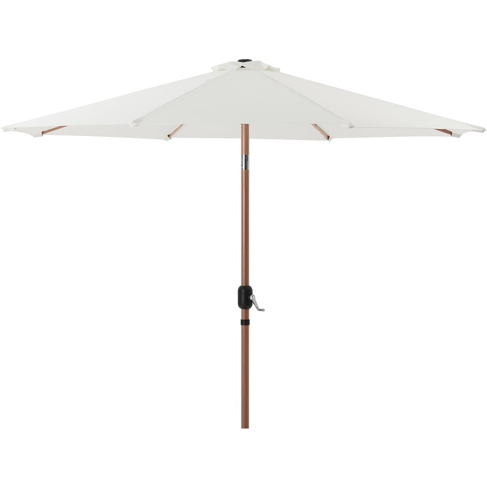Fiji White Fabric / Matte White Aluminum Patio Umbrella with Base Sets. Picture 2