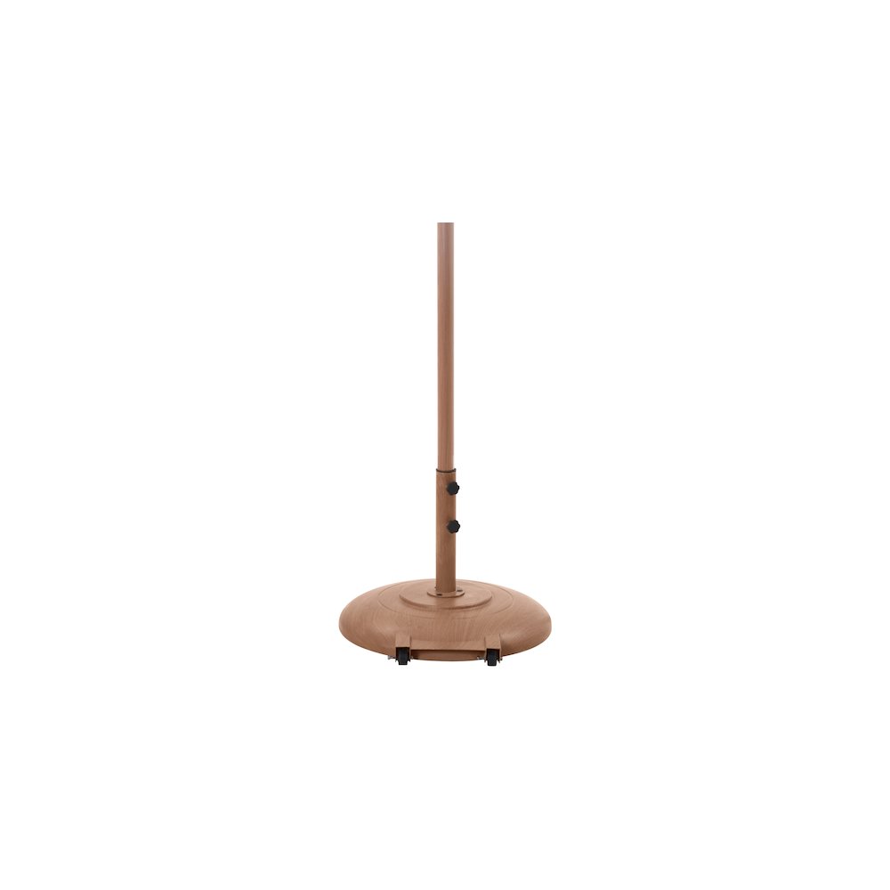 Fiji White Fabric / Teak Aluminum Patio Umbrella with Base Sets. Picture 4