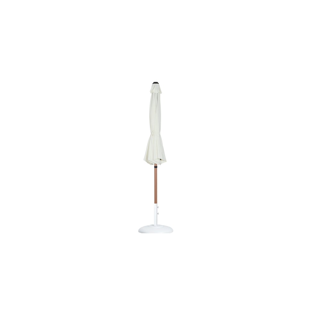 Fiji White Fabric / Matte White Aluminum Patio Umbrella with Base Sets. Picture 10
