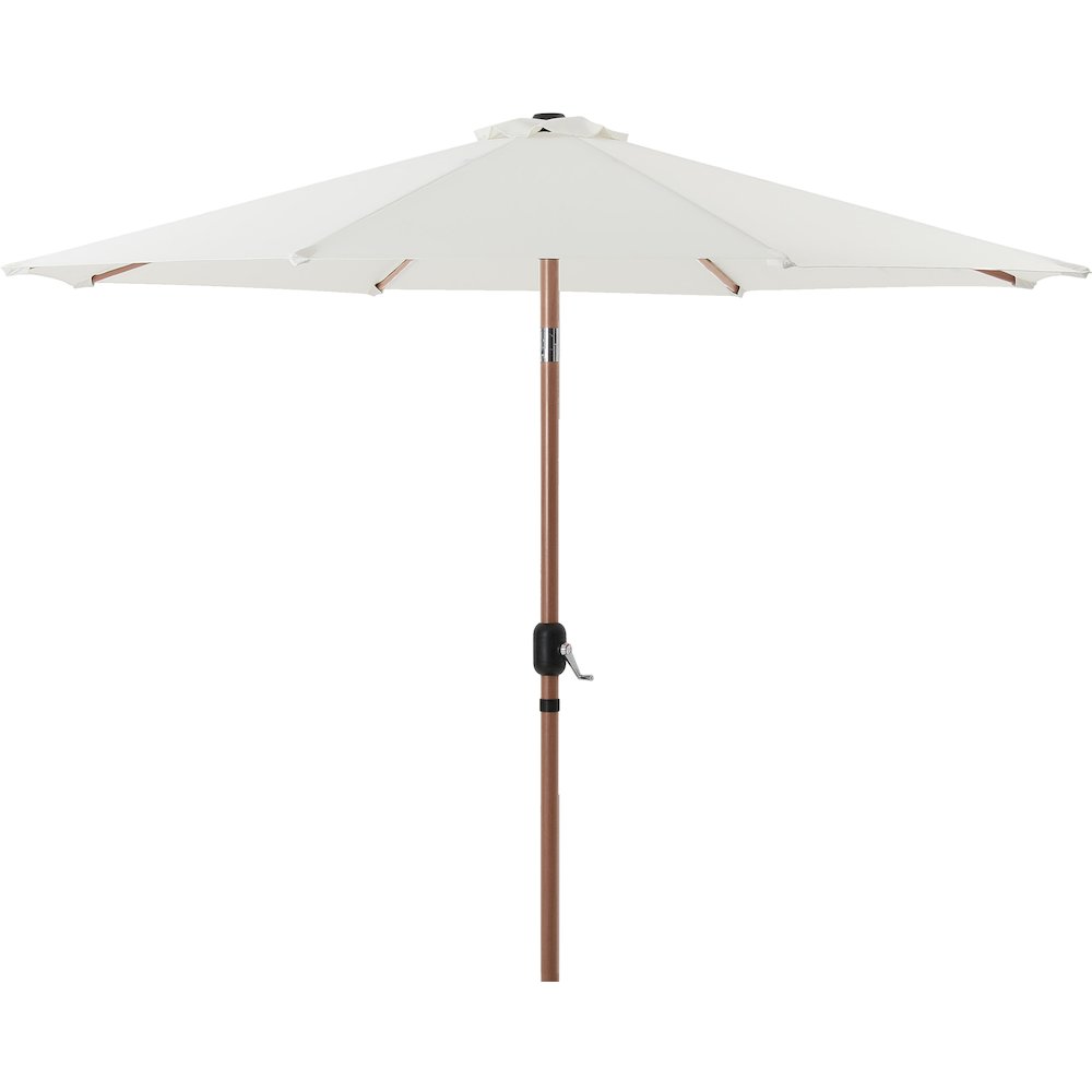 Fiji White Fabric / Matte White Aluminum Patio Umbrella with Base Sets. Picture 2