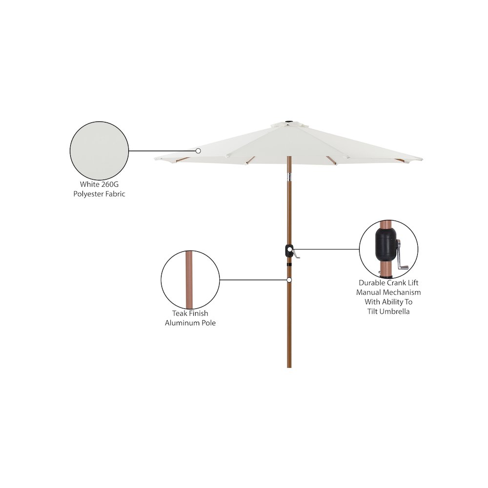 Fiji White Fabric Patio Umbrellas. Picture 10