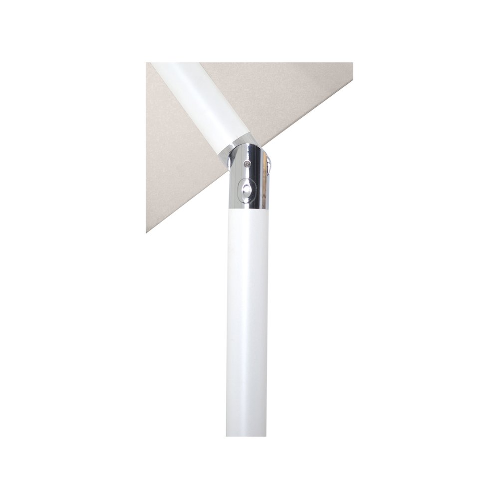 Fiji Beige Fabric / Teak Aluminum Patio Umbrella with Base Sets. Picture 15