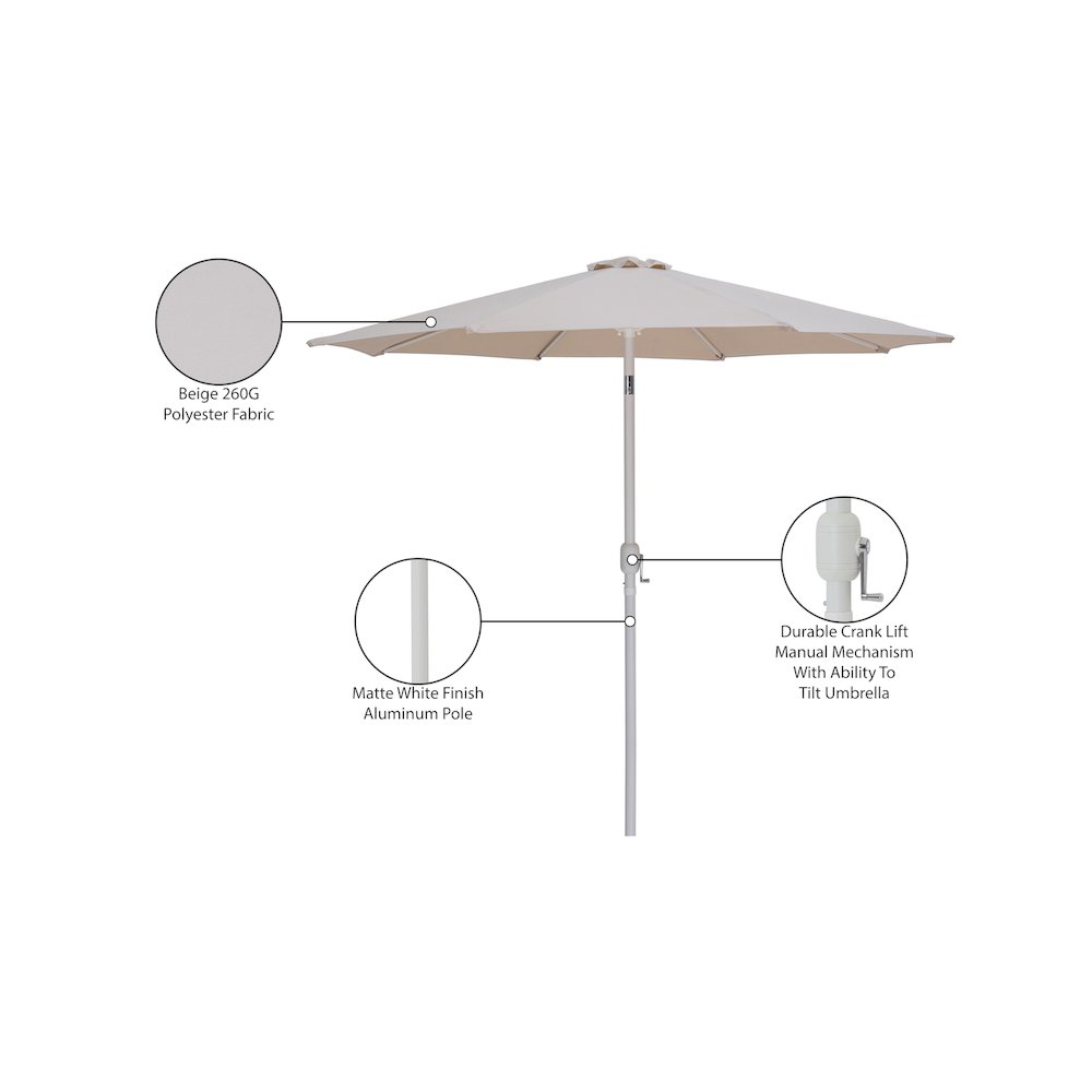 Fiji Beige Fabric Patio Umbrellas. Picture 10