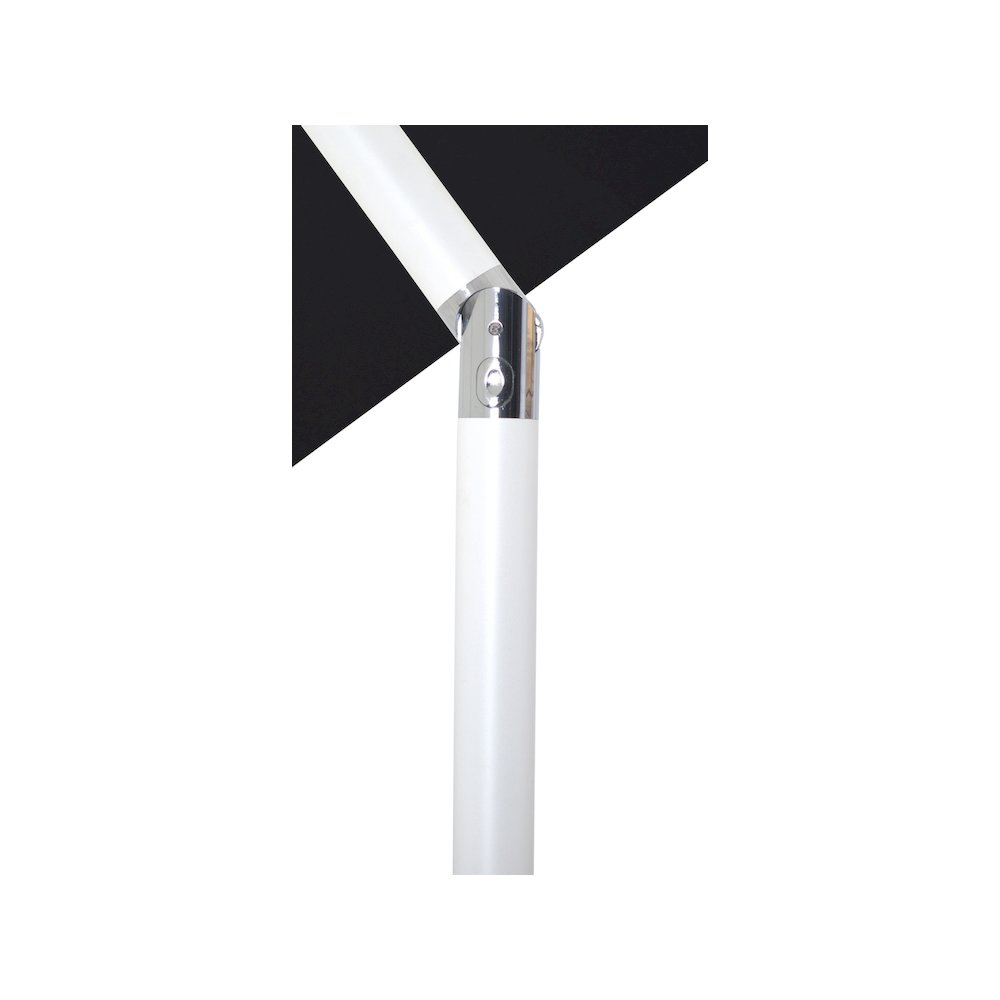 Fiji Black Fabric / Matte White Aluminum Patio Umbrella with Base Sets. Picture 12