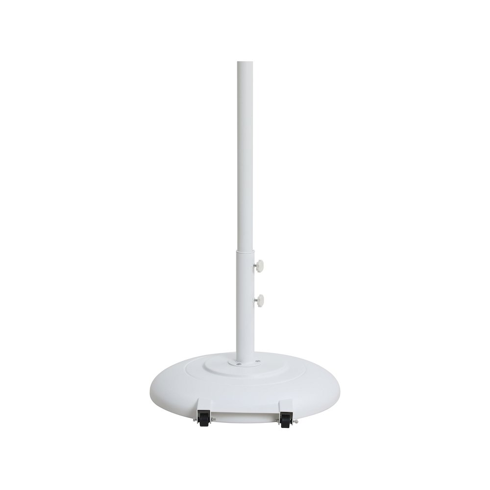 Fiji Black Fabric / Matte White Aluminum Patio Umbrella with Base Sets. Picture 4