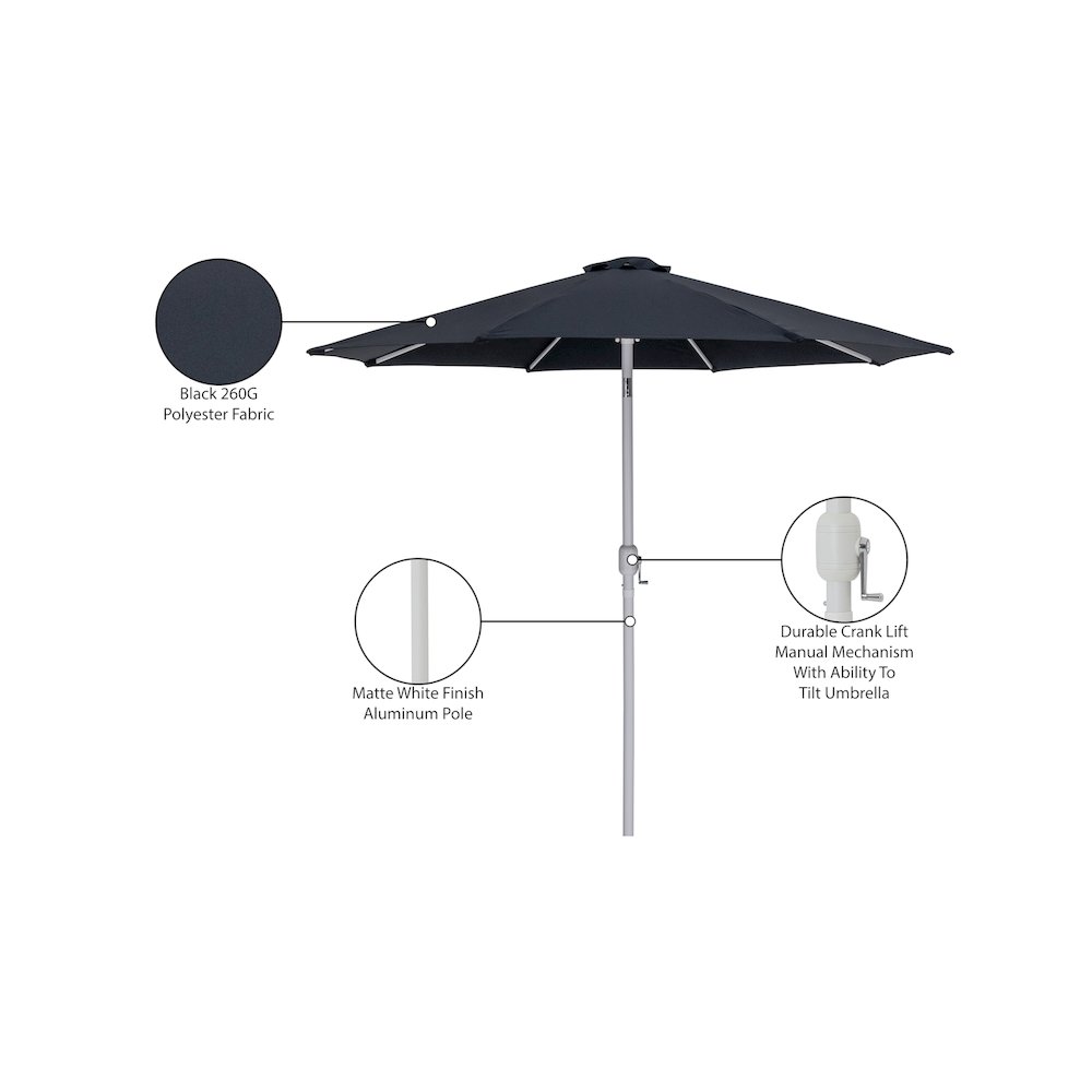 Fiji Black Fabric Patio Umbrellas. Picture 10