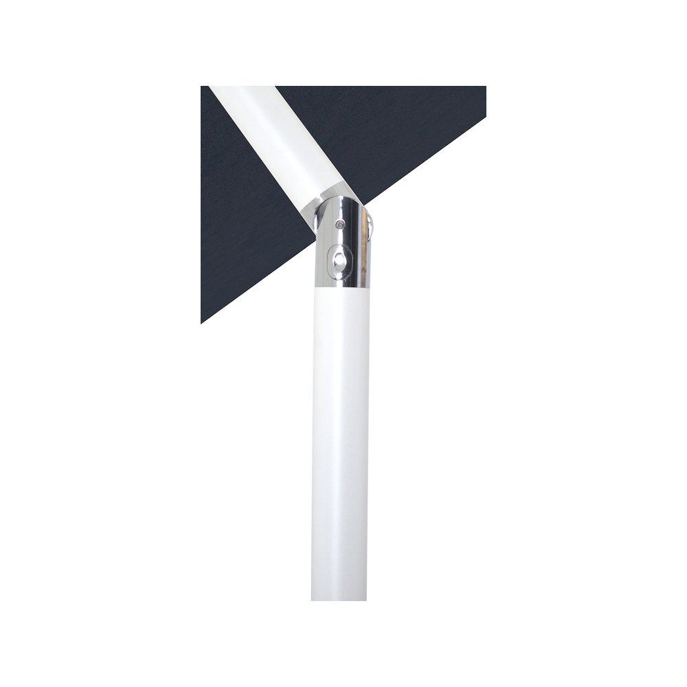 Fiji Grey Fabric / Matte Black Aluminum Patio Umbrella with Base Sets. Picture 15