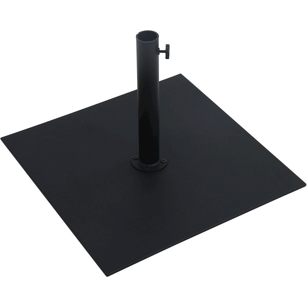 Fiji Navy Fabric / Matte Black Aluminum Patio Umbrella with Base Sets. Picture 6