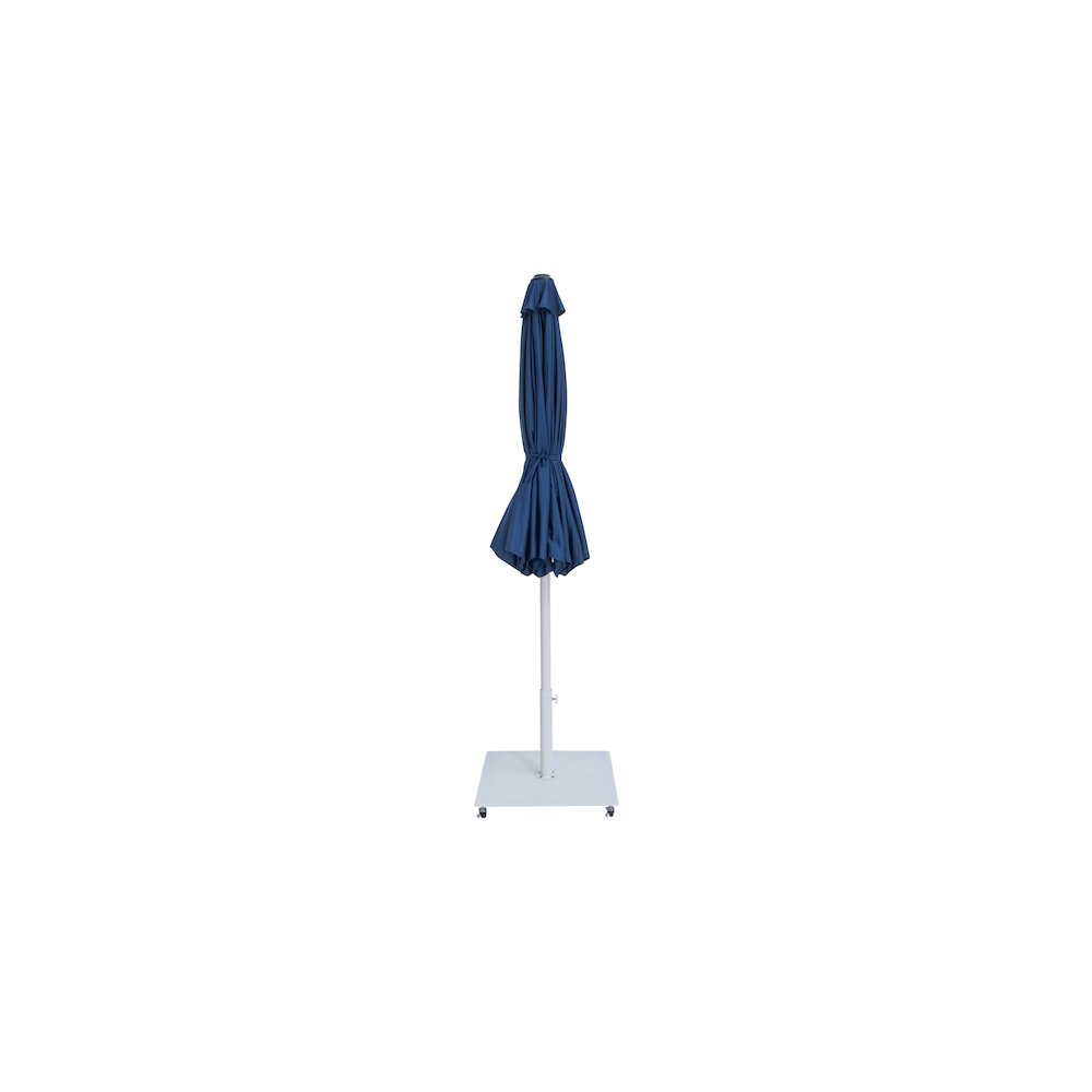 Fiji Navy Fabric / Matte White Aluminum Patio Umbrella with Base Sets. Picture 13