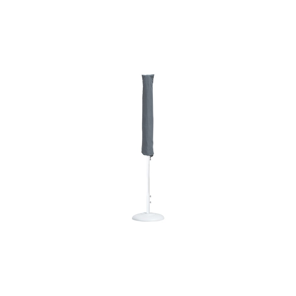 Fiji Navy Fabric / Matte White Aluminum Patio Umbrella with Base Sets. Picture 11