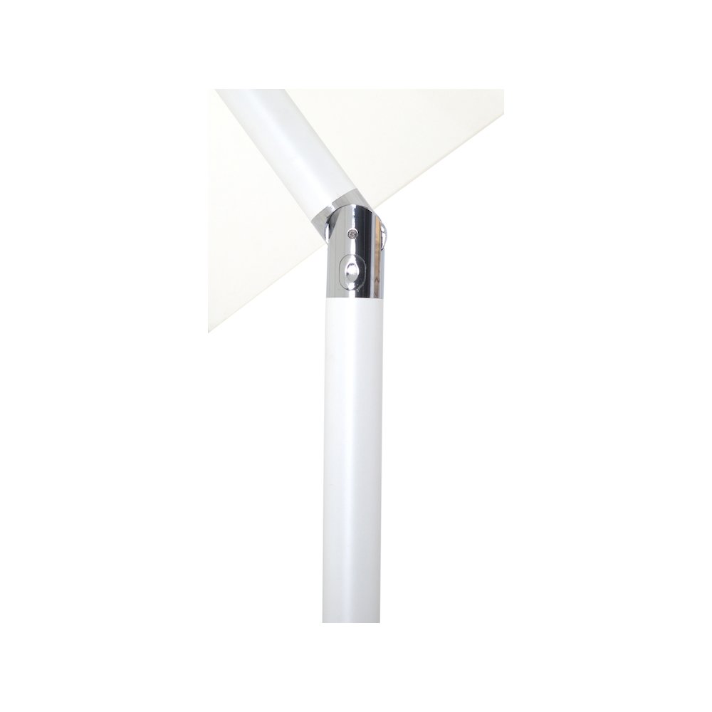 Fiji White Fabric / Matte White Aluminum Patio Umbrella with Base Sets. Picture 15