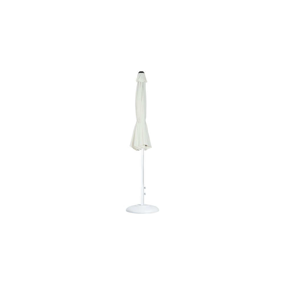 Fiji White Fabric / Matte White Aluminum Patio Umbrella with Base Sets. Picture 10