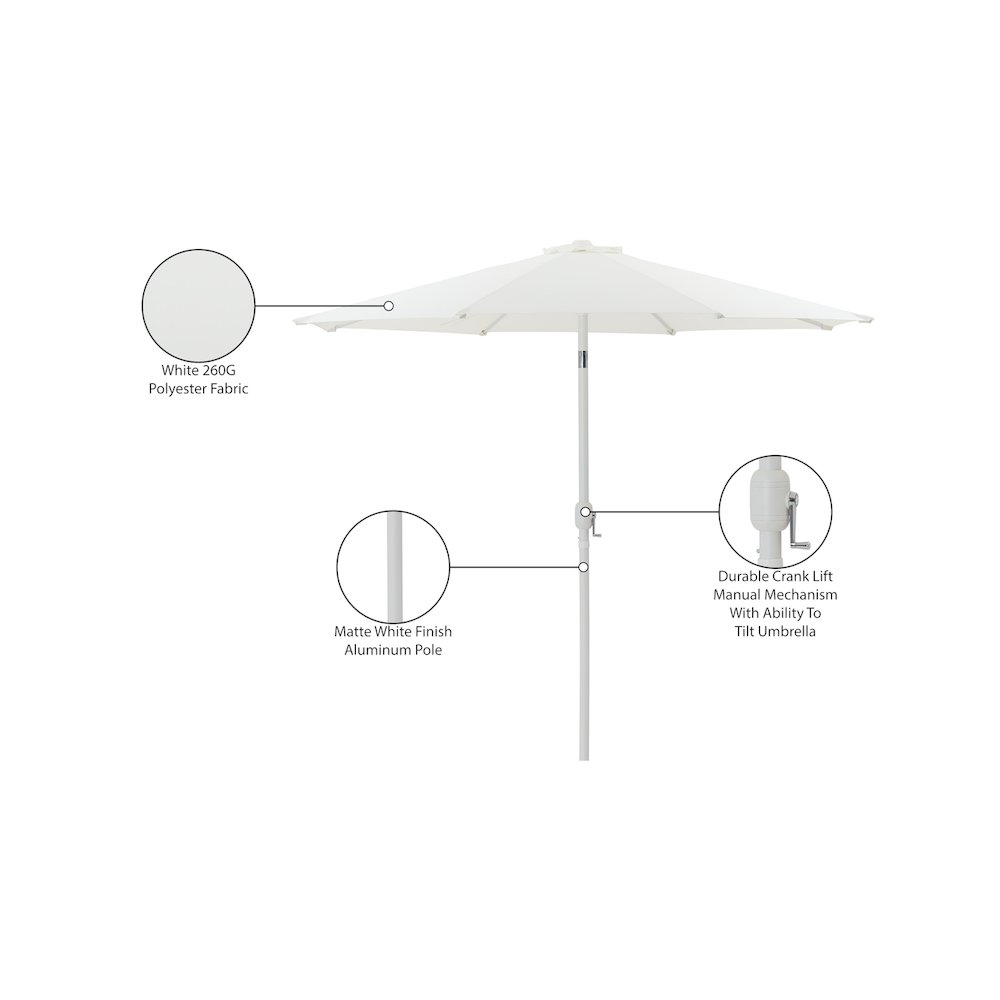 Fiji White Fabric Patio Umbrellas. Picture 10