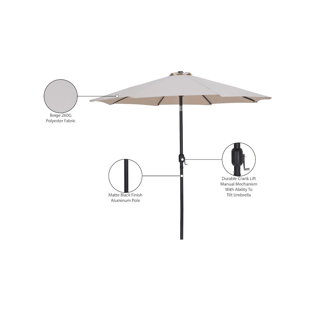 Fiji Beige Fabric Patio Umbrellas. Picture 10