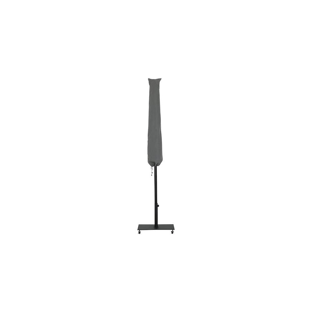 Fiji Black Fabric / Matte Black Aluminum Patio Umbrella with Base Sets. Picture 13