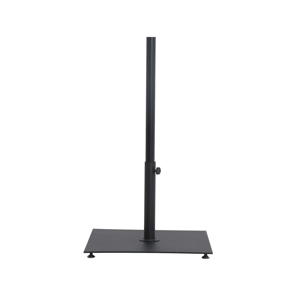 Fiji Black Fabric / Matte Black Aluminum Patio Umbrella with Base Sets. Picture 4