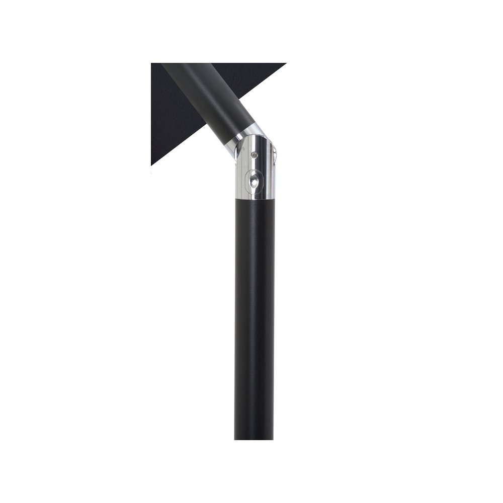 Fiji Black Fabric / Matte White Aluminum Patio Umbrella with Base Sets. Picture 14