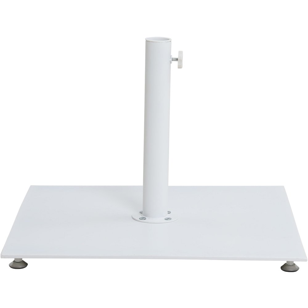 Fiji Black Fabric / Matte White Aluminum Patio Umbrella with Base Sets. Picture 5