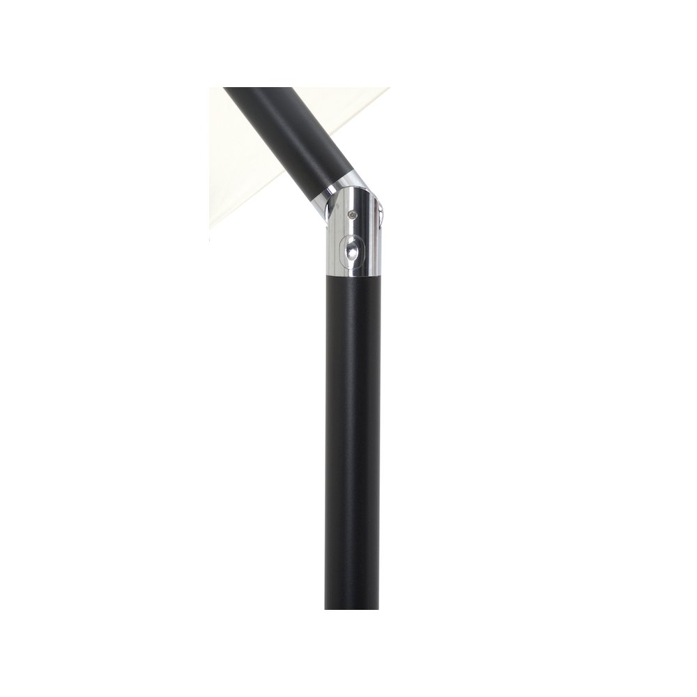 Fiji Black Fabric / Matte Black Aluminum Patio Umbrella with Base Sets. Picture 12