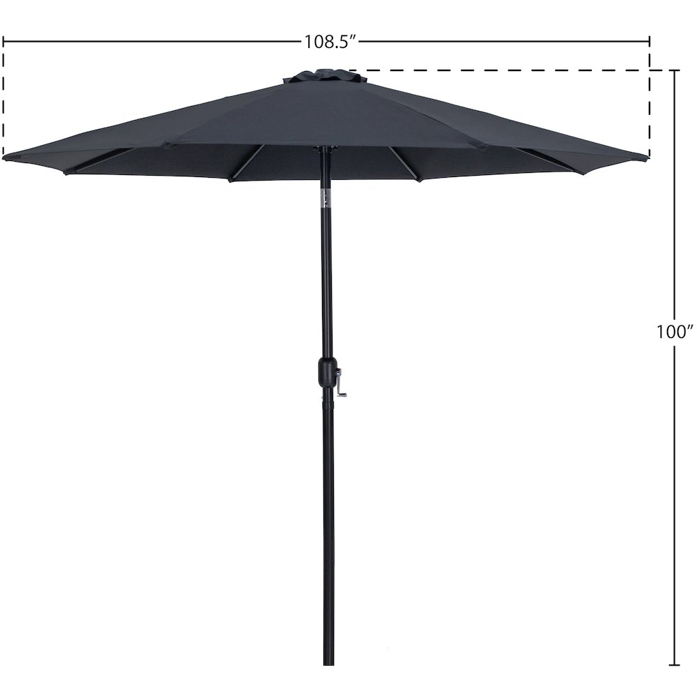 Fiji Black Fabric Patio Umbrellas. Picture 9