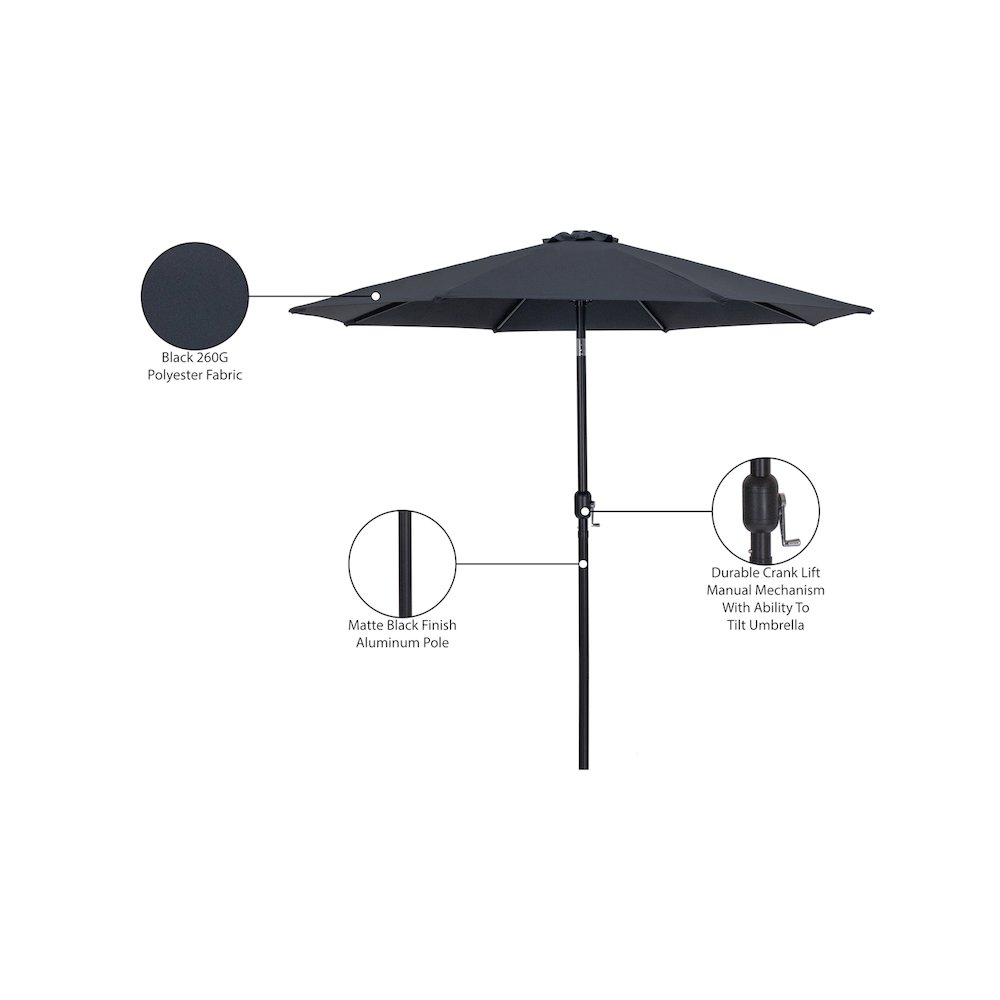 Fiji Black Fabric Patio Umbrellas. Picture 10