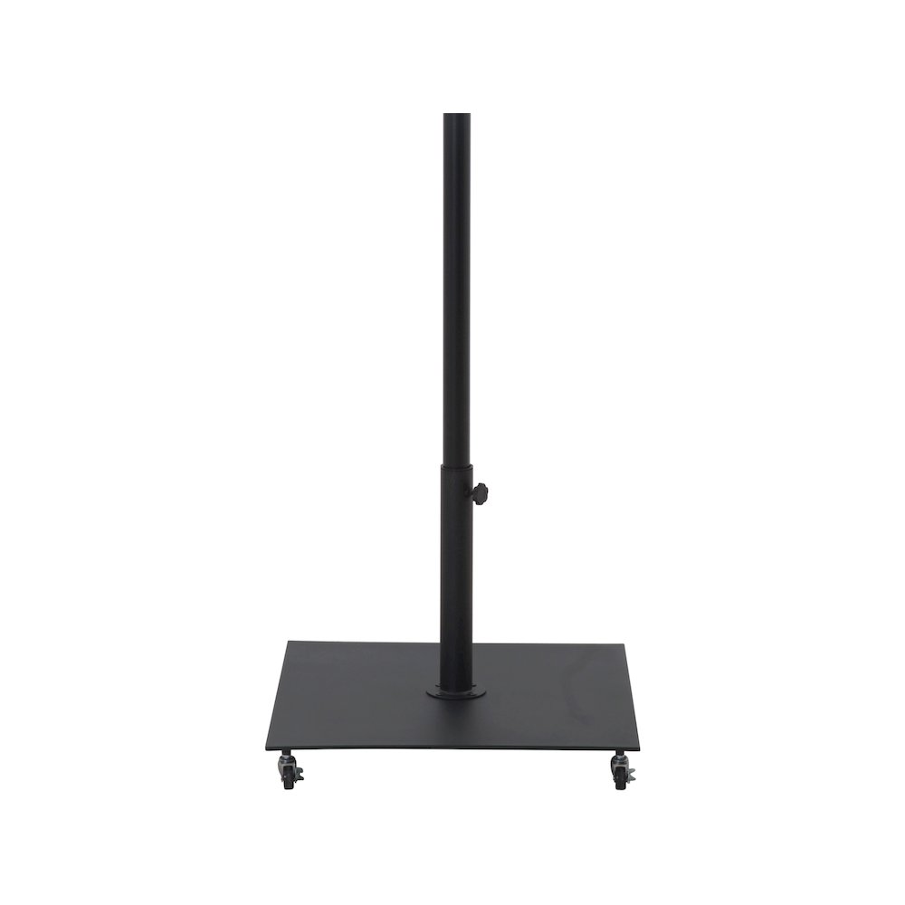 Fiji Grey Fabric / Matte Black Aluminum Patio Umbrella with Base Sets. Picture 3