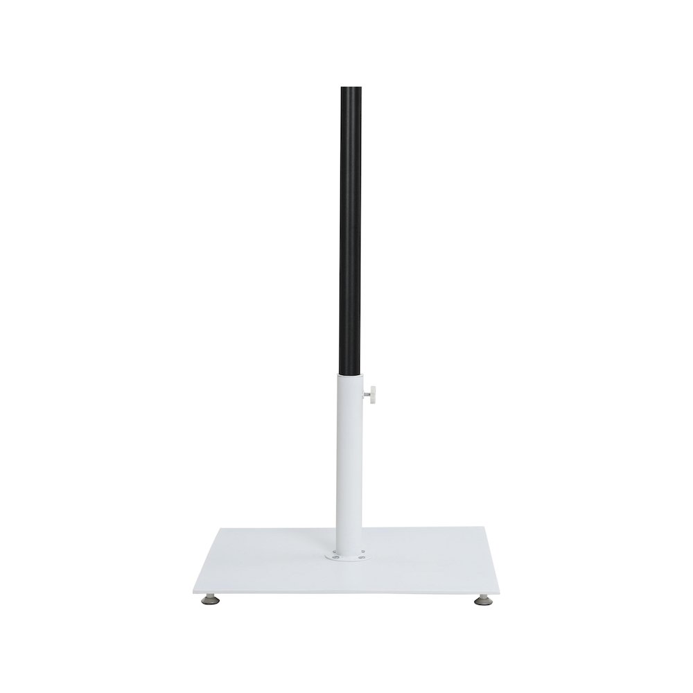 Fiji Grey Fabric / Matte White Aluminum Patio Umbrella with Base Sets. Picture 4