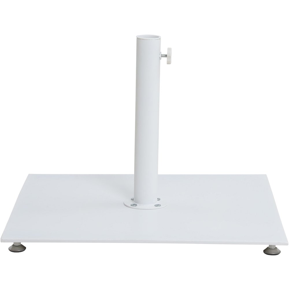 Fiji Grey Fabric / Matte White Aluminum Patio Umbrella with Base Sets. Picture 5