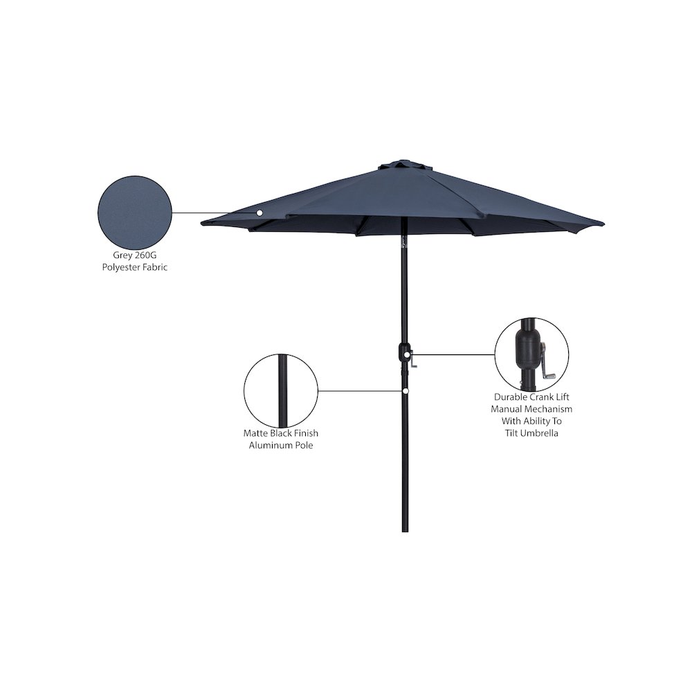 Fiji Grey Fabric Patio Umbrellas. Picture 10
