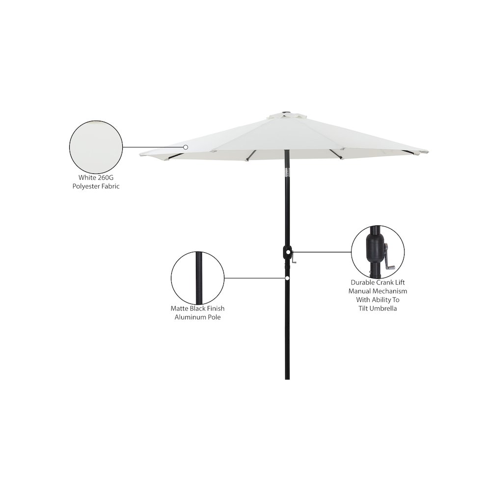Fiji White Fabric Patio Umbrellas. Picture 10