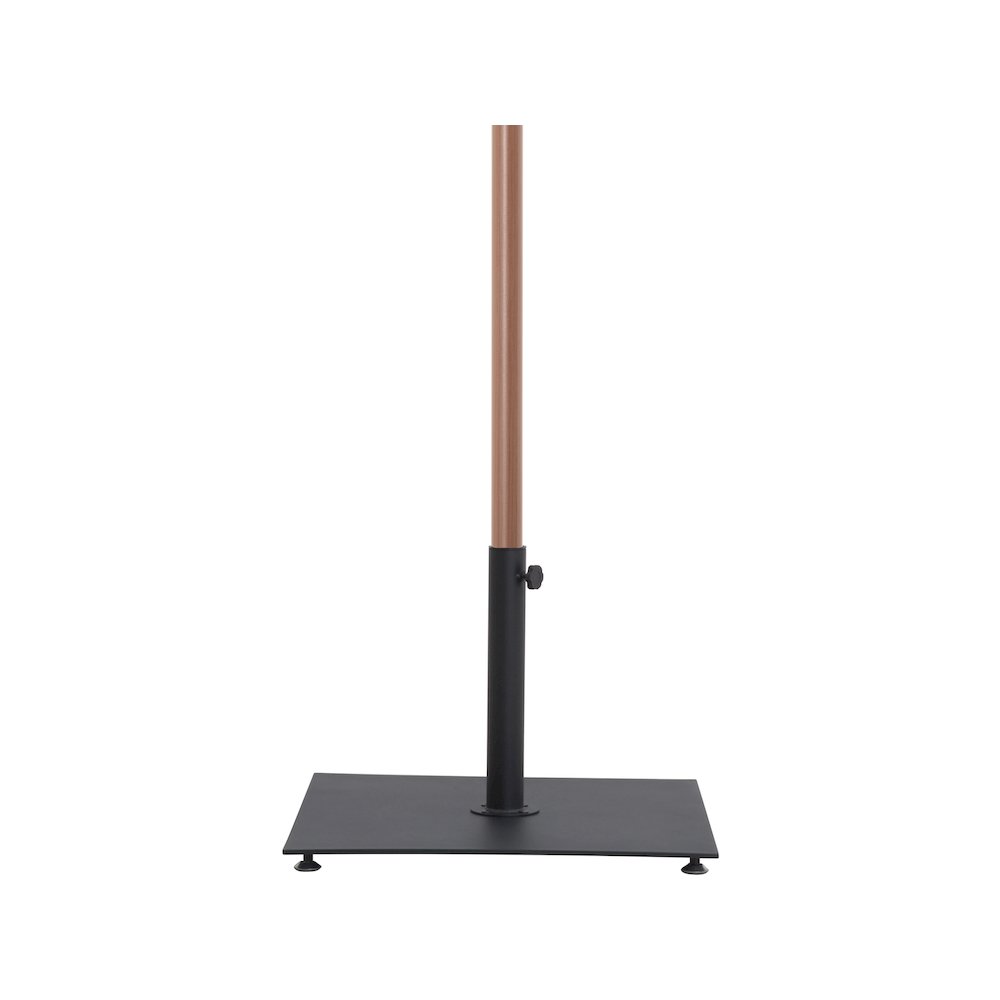 Amalfi Beige With Cream Piping / Matte Black Metal Patio Umbrella with Base Sets. Picture 4