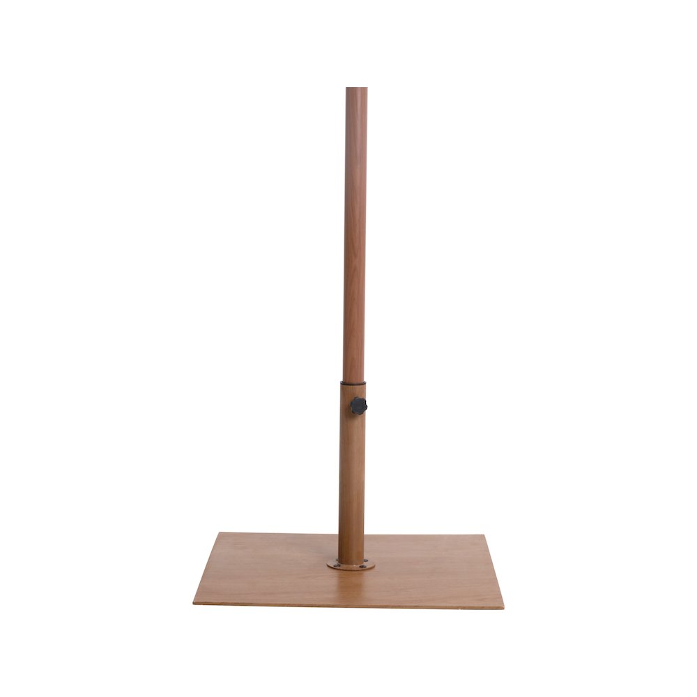 Amalfi Beige With Cream Piping / Teak Metal Patio Umbrella with Base Sets. Picture 4