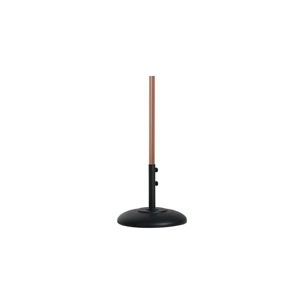 Amalfi Beige With Cream Piping / Matte Black Metal Patio Umbrella with Base Sets. Picture 3